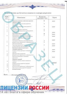 Образец приложение к диплому (страница 2) Красноармейск Профессиональная переподготовка сотрудников 